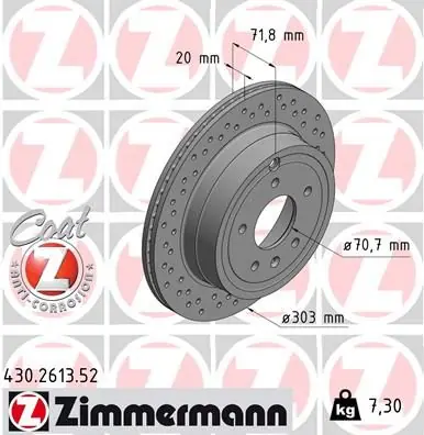 ZIMMERMANN Bremsscheibe (430.2613.52) KFZ-7092407 Meistverkauft