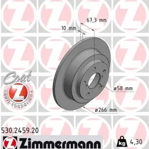 ZIMMERMANN Bremsscheibe (530.2459.20) KFZ-7092457 Finale Aktion