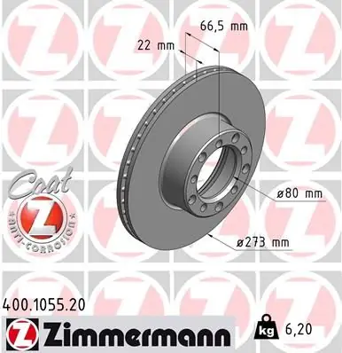 Aktuell ZIMMERMANN Bremsscheibe (400.1055.20) KFZ-7099365