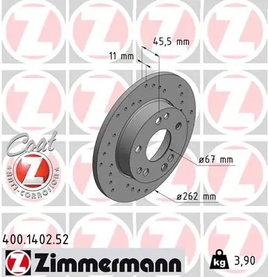 Nur Für Kurze Zeit ZIMMERMANN Bremsscheibe (400.1402.52) KFZ-7100495