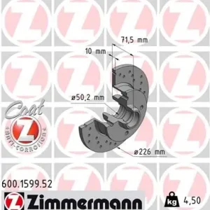 ZIMMERMANN Bremsscheibe (600.1599.52) KFZ-7100496 Preiswert