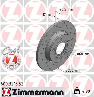 ZIMMERMANN Bremsscheibe (600.3213.52) KFZ-7100497 Versand Am Gleichen Tag