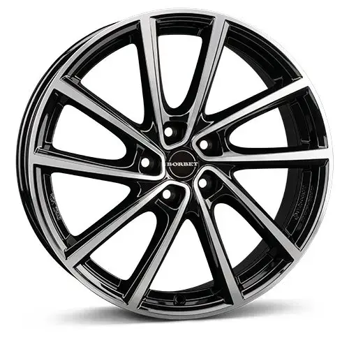 Bestpreis BORBET DESIGN V black polished glossy 7.0Jx19 5x108 ET38