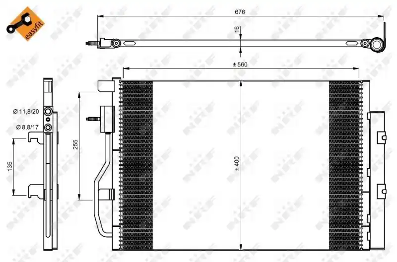 NRF Kondensator, Klimaanlage (350044) KFZ-6904489 Markenware