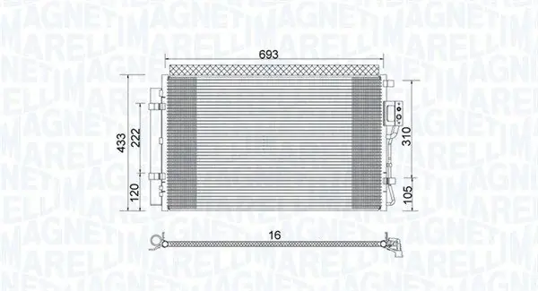 MAGNETI MARELLI Kondensator, Klimaanlage (350203978000) KFZ-6904868 Billig