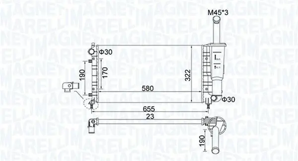 Heißes Angebot MAGNETI MARELLI Kühler, Motorkühlung (350213183600) KFZ-6904906