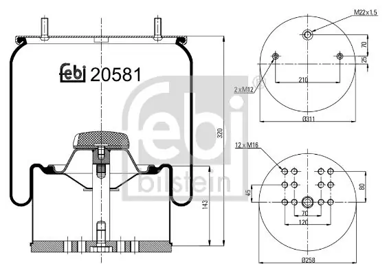 Mega-Angebot FEBI BILSTEIN Federbalg, Luftfederung (20581) KFZ-6865070