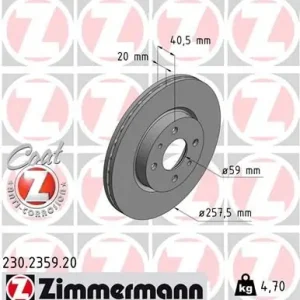 ZIMMERMANN Bremsscheibe (230.2359.20) KFZ-6868320 Rabatt