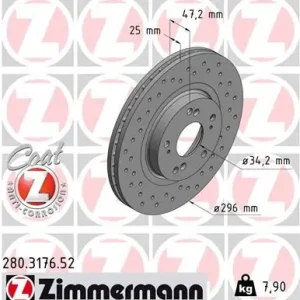 ZIMMERMANN Bremsscheibe (280.3176.52) KFZ-6885372 Abverkauf